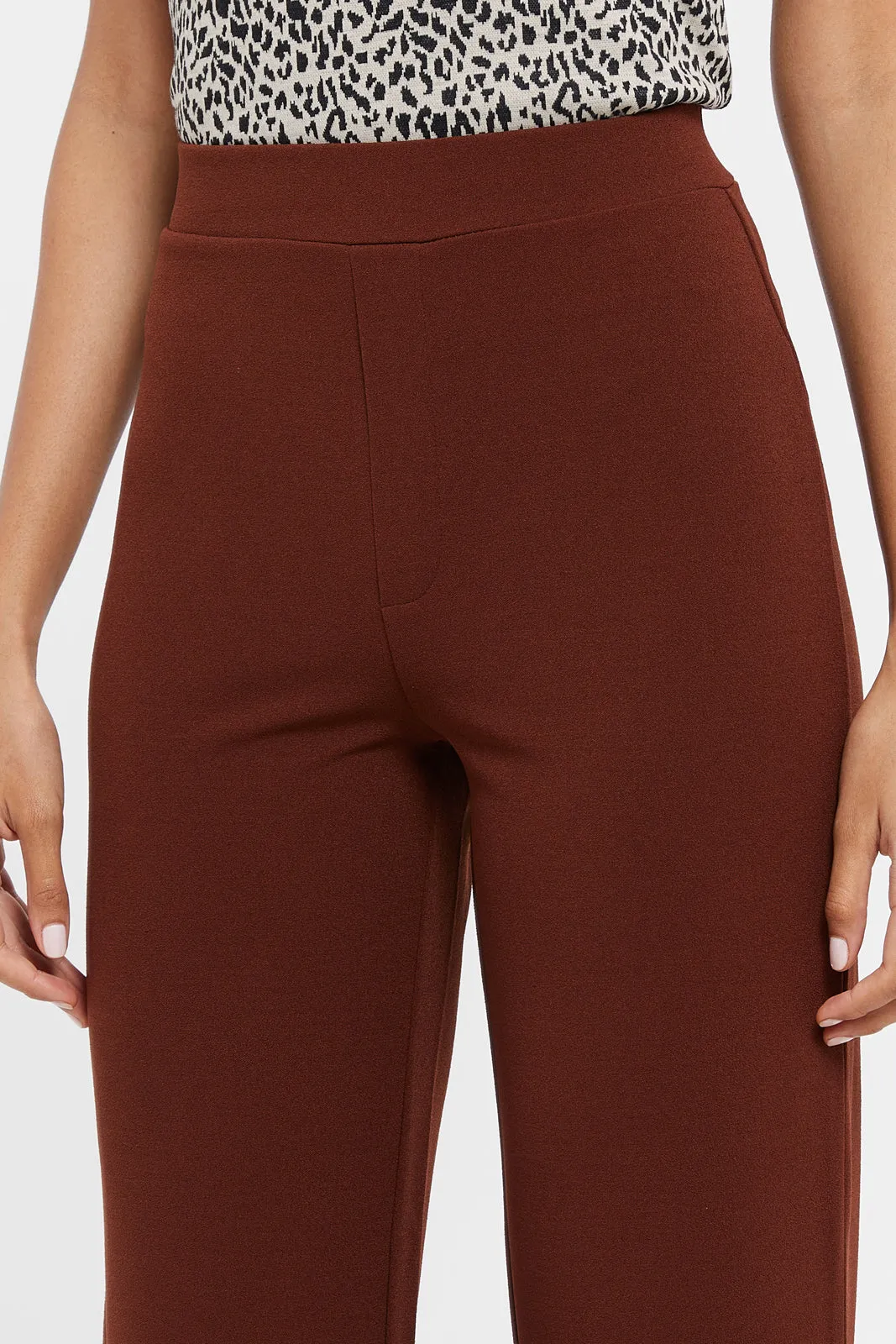 Women Brown Straight Trousers