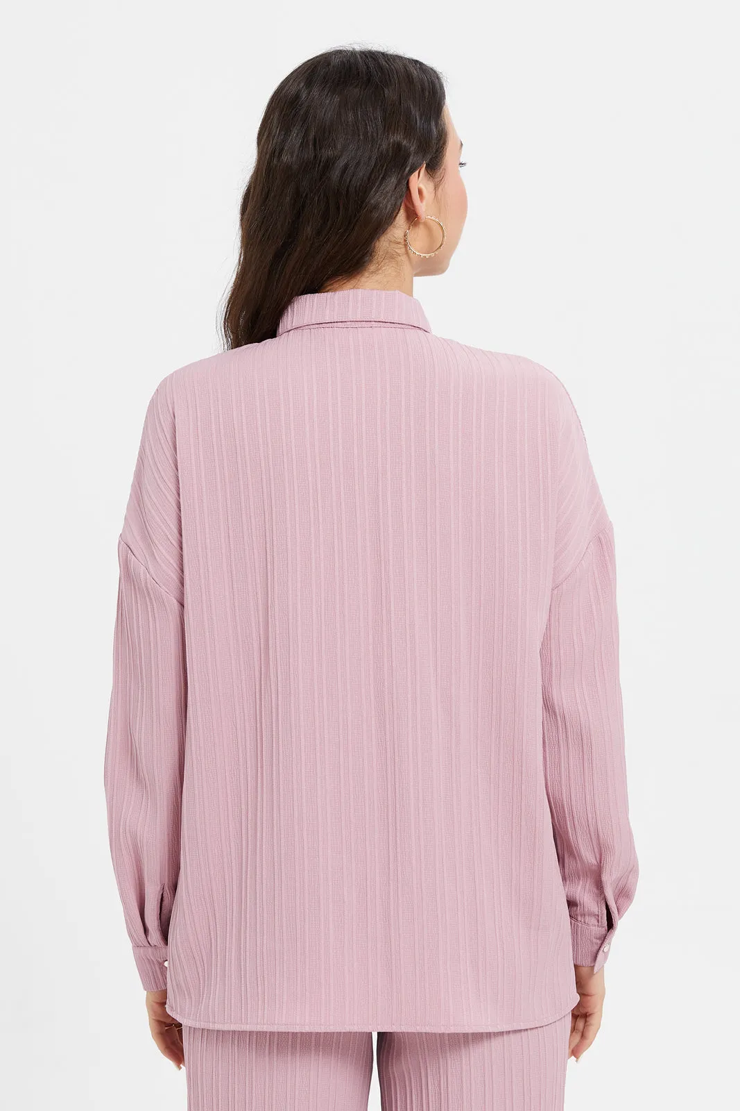 Women Lilac Textured Shirt