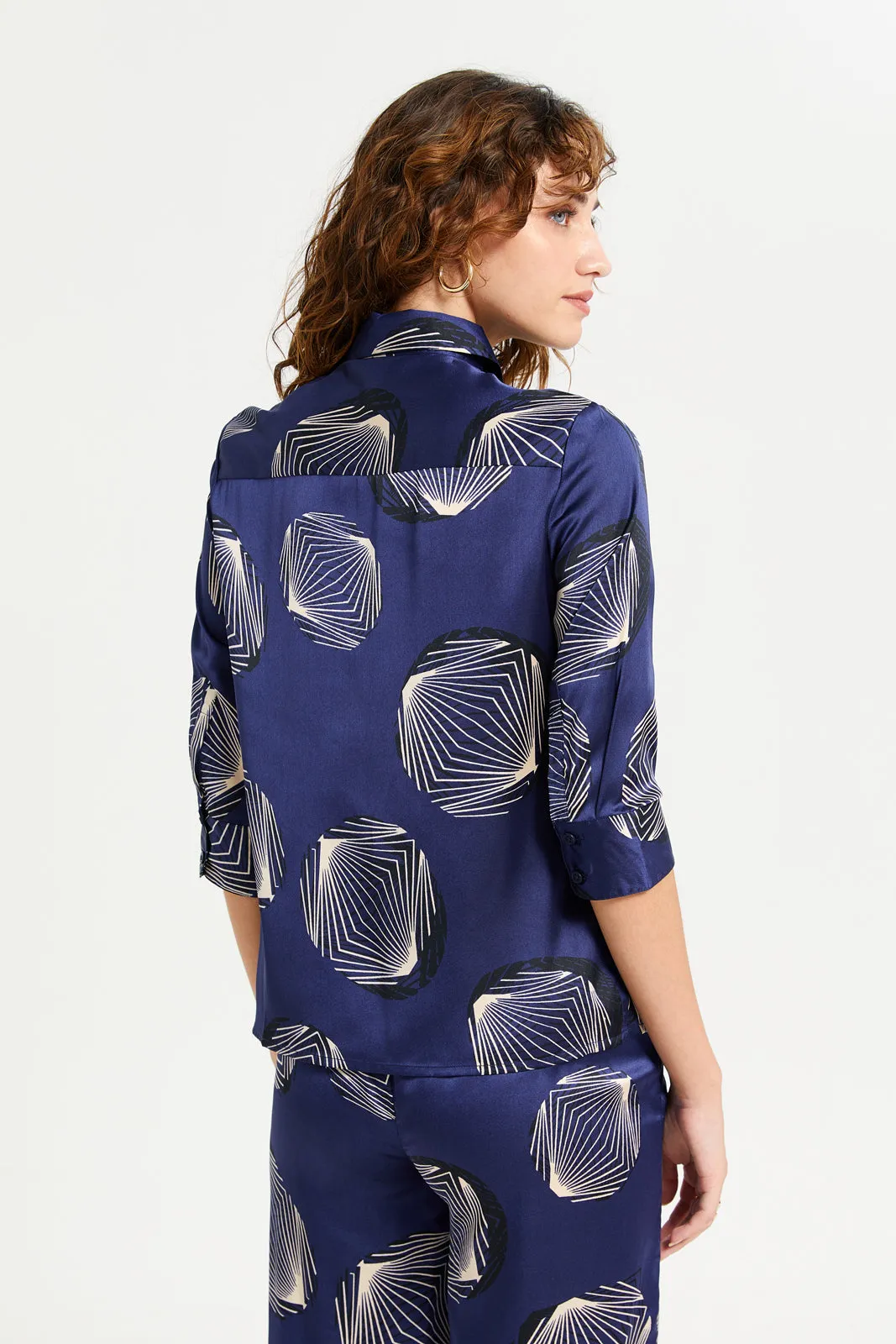 Women Navy Printed Blouse