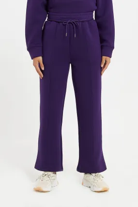 Women Purple Plum Wide Leg Pants