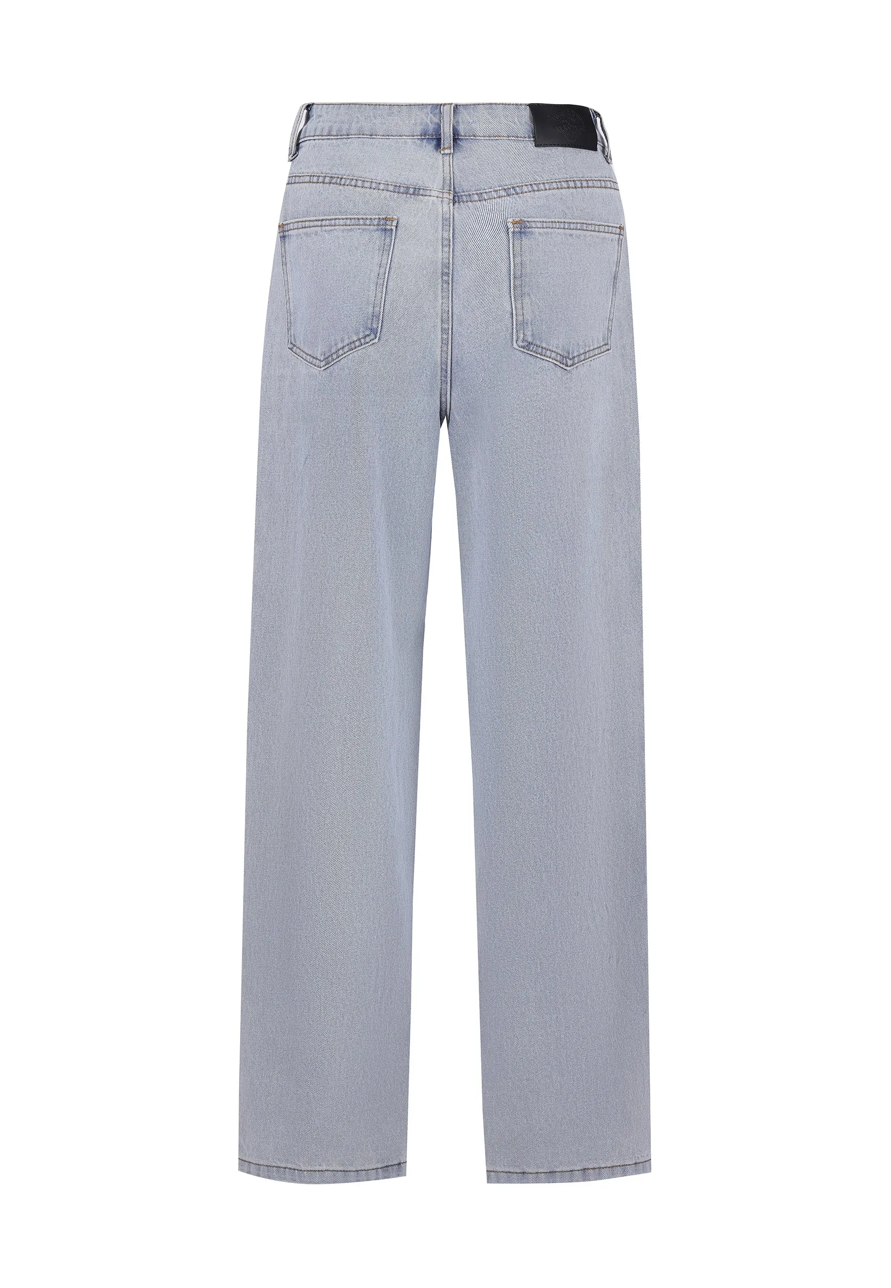 Womens Nyc Diamante Relaxed Denim Trousers Jeans - Bleach