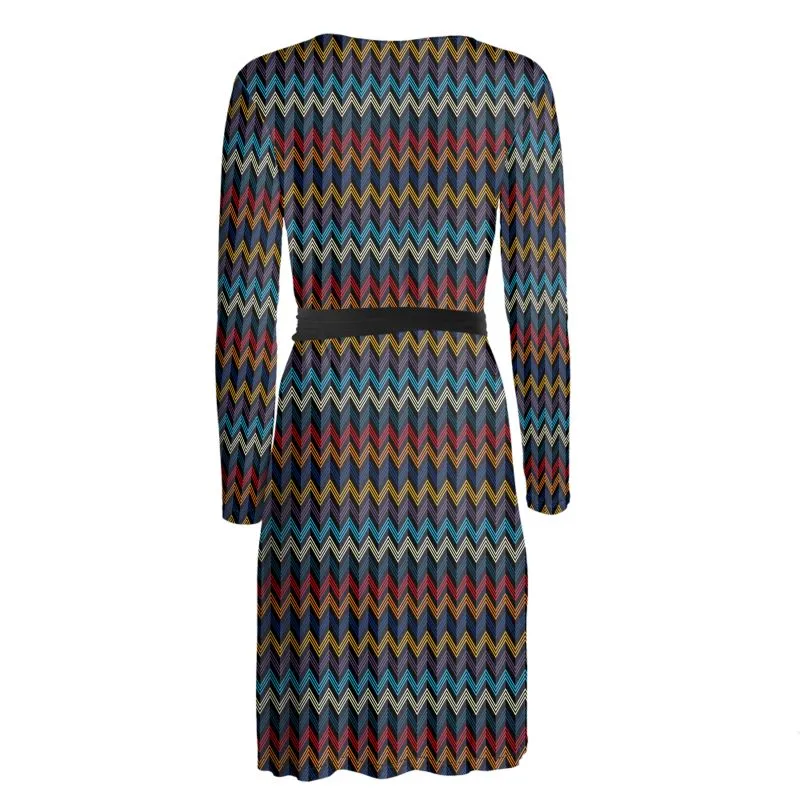 Wonder waves Wrap Dress