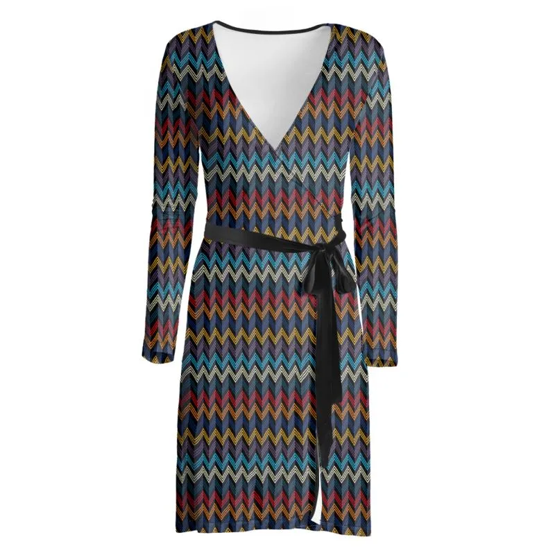 Wonder waves Wrap Dress