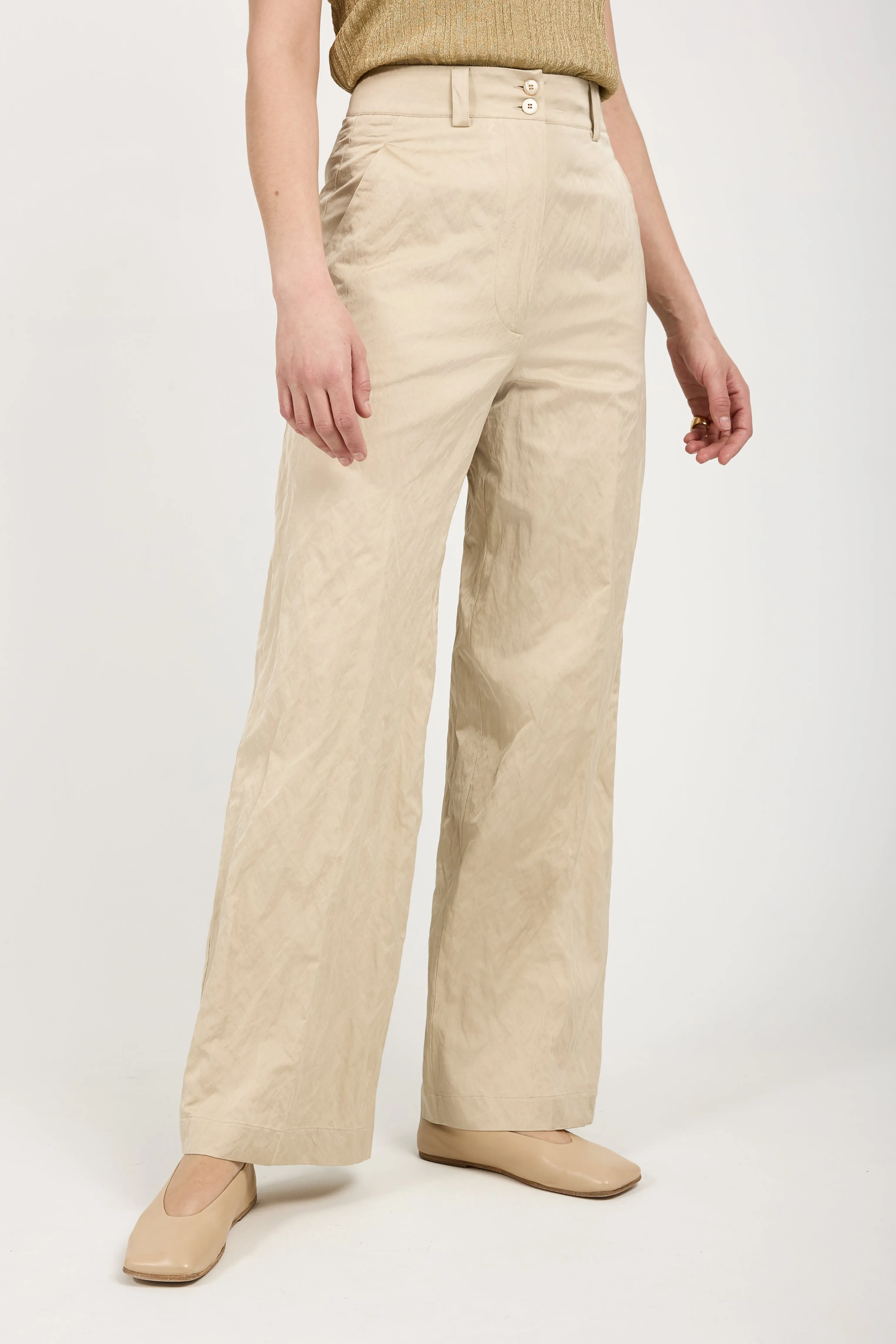 Woven Trouser Pant in Beige