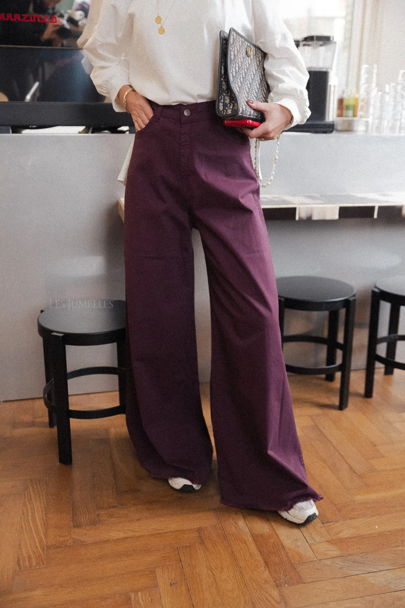 Zola wide legged trousers aubergine