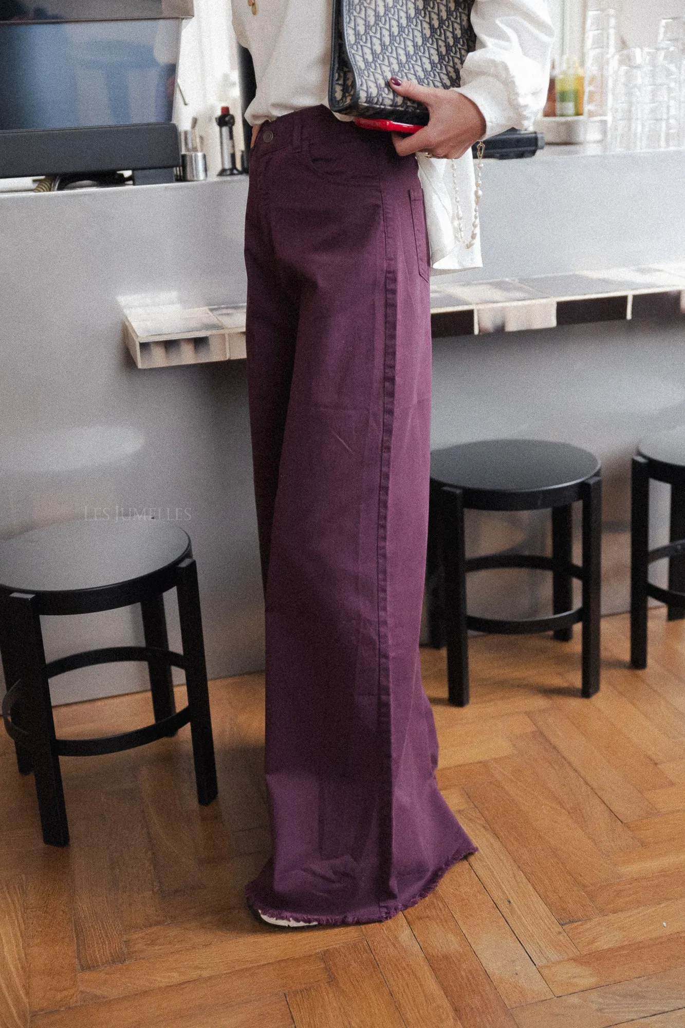 Zola wide legged trousers aubergine