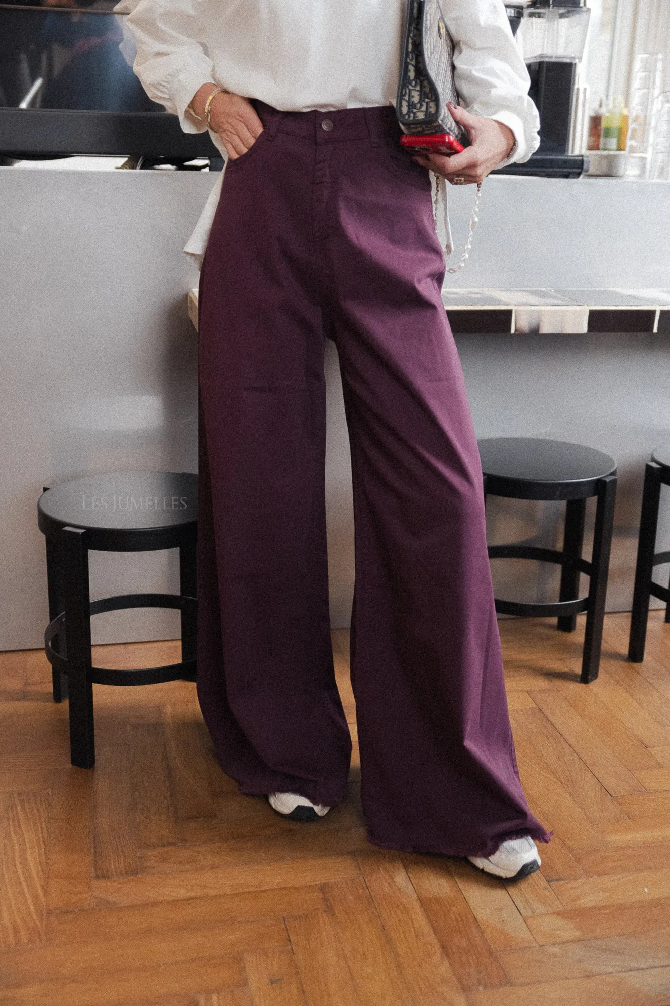 Zola wide legged trousers aubergine