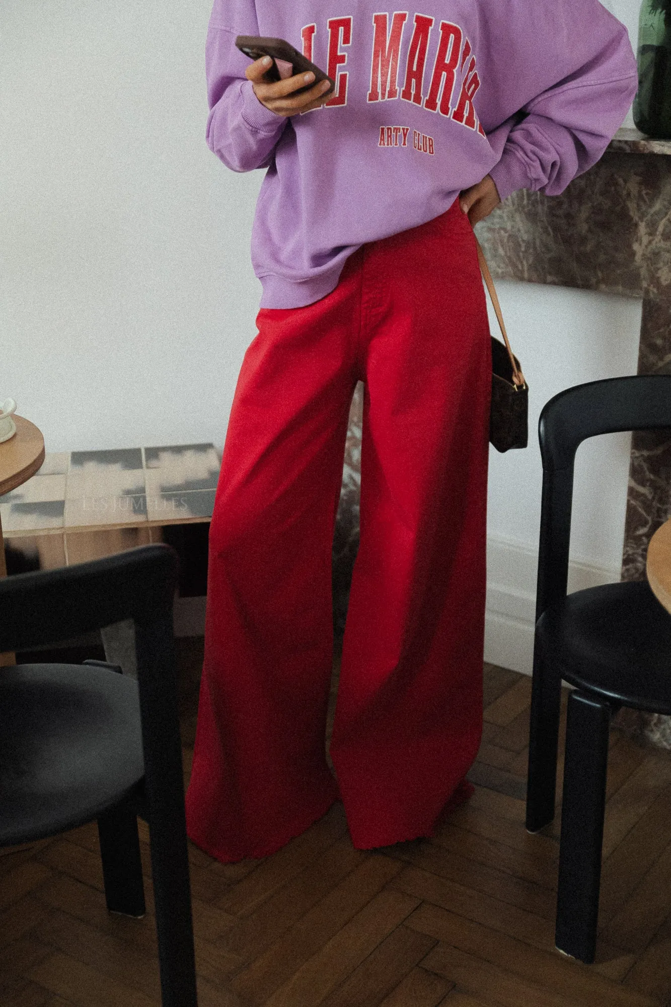 Zola wide legged trousers red